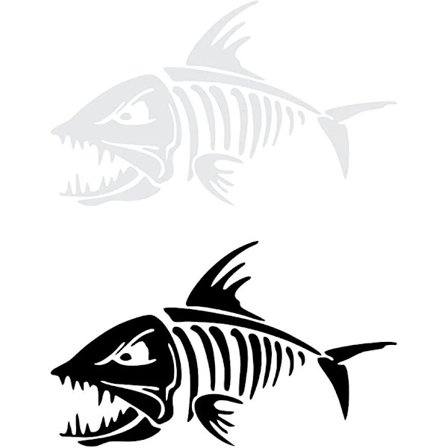 2 stk Vinyl Personlige Vanntett Reflekterende Klistremerker (Fisk, 12*