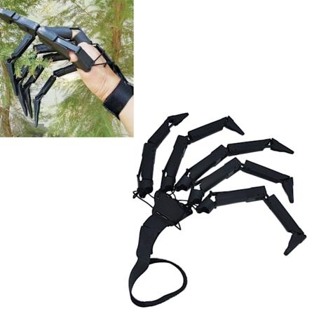 Halloween Ledade Fingrar 3 Dimensioner Tryckta Ledade Fingerförlängningar för Halloween Fest CosplaySvart Vänster Hand