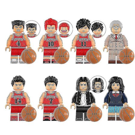 Den första Slam Dunk Building Block Action Figures Set Collectible Playset Toys Fans Födelsedagspresenter Dekoration