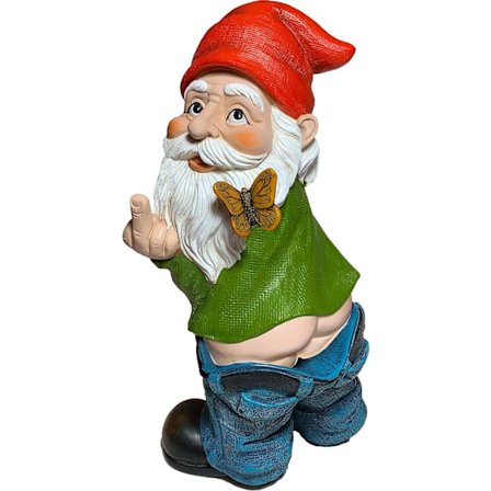 Mood Lab Puutarhatonttu - Housut kintuissa tonttu - 9,3 tuuman korkea puutarhahahmo{f2}