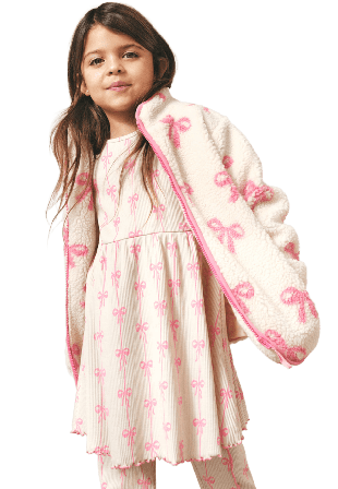 RIKIKI Ribbstickad klänning CHERRY Klänningar Rosa 110/116