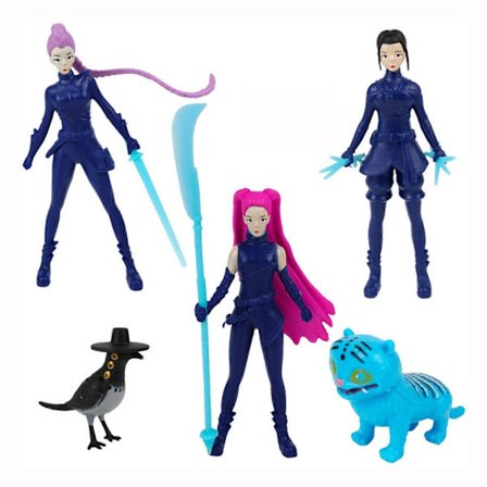 5 stk. Kpop Demon Hunters Actionfigursett - Derpy Tiger, Rumi, Mira, Zoey, Sussy Anime Samlingsdukker Gave