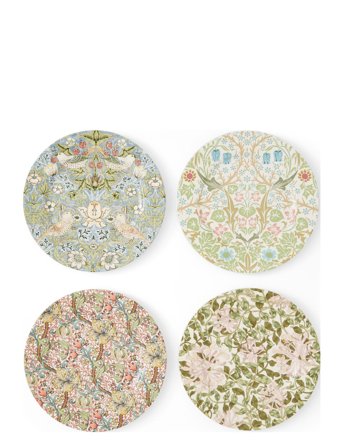 Morris & Co William & Morris Plate Set Of 4 20Cm - Multi/patterned - Ø 20 cm