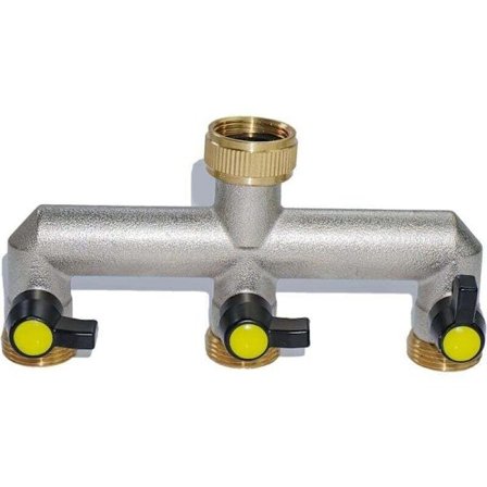 3-vägs Y-formad tvättmaskinsanslutning 3/4 tums mässingsslangadapter för trädgårdsslang