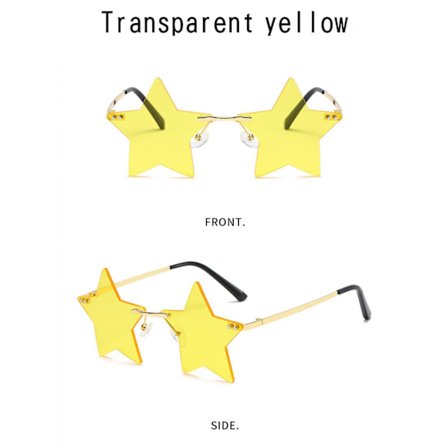 2020 Nye Rammeløse Solbriller Femspiss Stjerneform Personlighet Fargerike Havsolbriller (FMY)