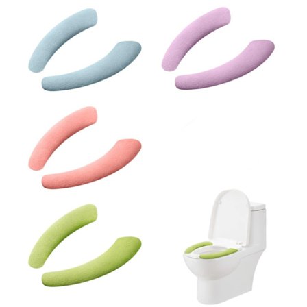 WC-istuimen tarrapareja - itseliimautuvia WC-istuimiin - uudelleenkäytettäviä WC-istuimen suojuksia (violetti + vihreä + sininen + pinkki)