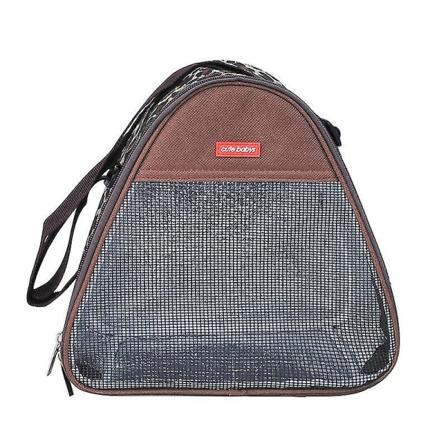 Bärbar liten husdjursburen andningsbar väska husdjur triangel justerbar remväska (brun) brown