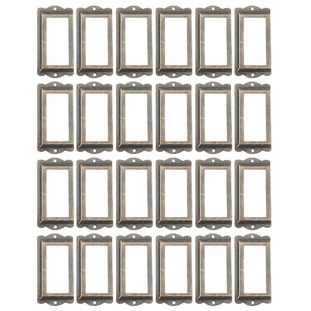 24 stk. metal etiket holder antikke skuffe etiket holder etiket holder (9X4.2cm, grøn)