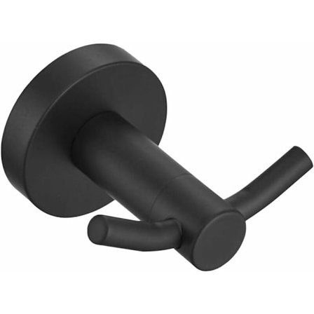 Kylpyhuoneen pyyhekoukku kaksinkertainen koukku ruostumaton teräs seinäkiinnitys kylpyhuoneen kulmakoukku moderni keittiökoukku mattamusta