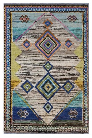 Moroccan Berber - Afghanistan 98X147 Black/Dark Grey Wool, Afghanistan