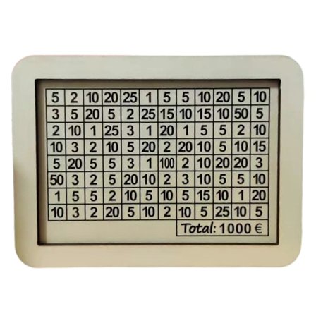 Sparebøsse i tre med teller 500/1000/2000/3000/5000/10000 euro Spargris Myntbeholder Barn Voksne Pengesparingskasse Krukke Julegave Jikaix