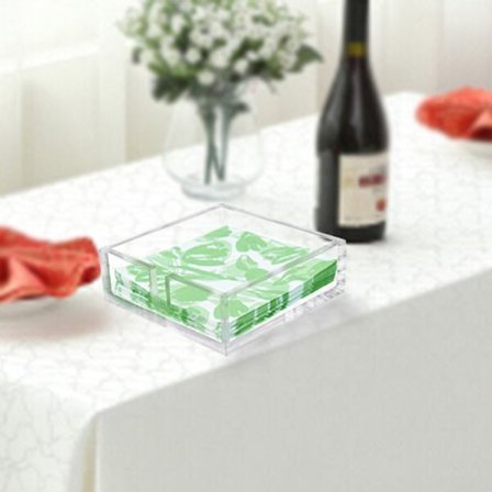 Servetthållare i akryl, dekorativ bordsskiva för matbord och