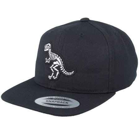 Kinder Kiddo Cap - Schwarz snapback Cap - Kinder T-rex Sceleton Patch Black Snapback @ Hatstore