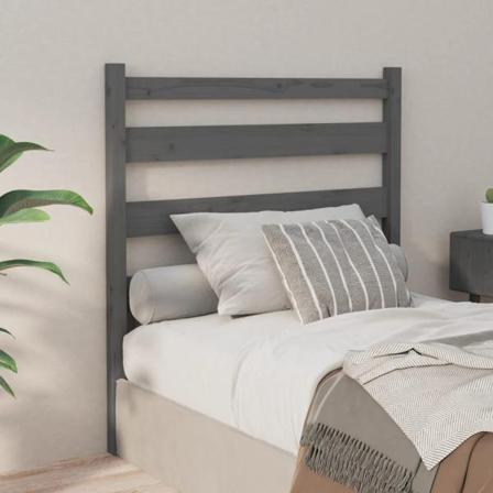 Vidaxl Sänggavel Grå 106x4x100 Cm Massiv Furu Grå