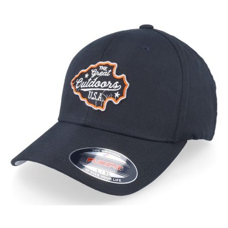Wild Spirit - Svart flexfit Keps - The Great Outdoors Usa Black Flexfit @ Hatstore