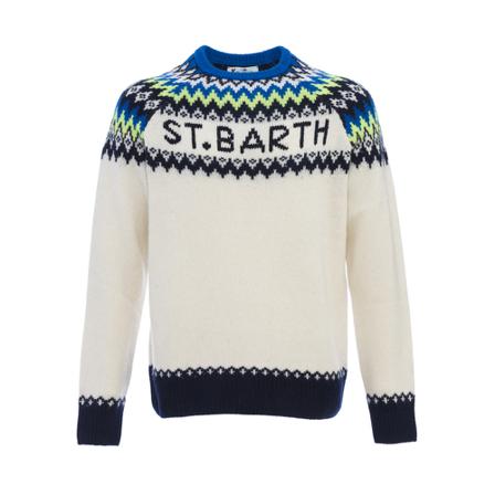 MC2 Saint Barth, Round-neck Knitwear Wit, Heren, Maat:M