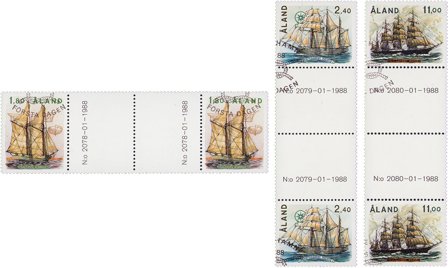 Åland - MICHEL 28-30 - Stemplede gutterpairs