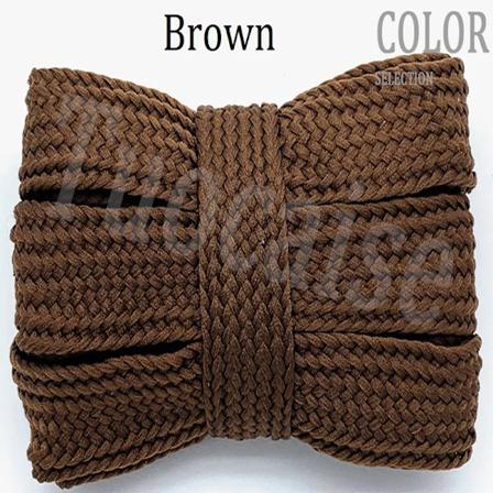 1 Par 20mm Breda Tjocka Platta Ihåliga Färgade Högkvalitativa Mjuka Skosnören Skolskor Canvas Skor För Sneakers Sportskor Snören 6 Brown 100cm