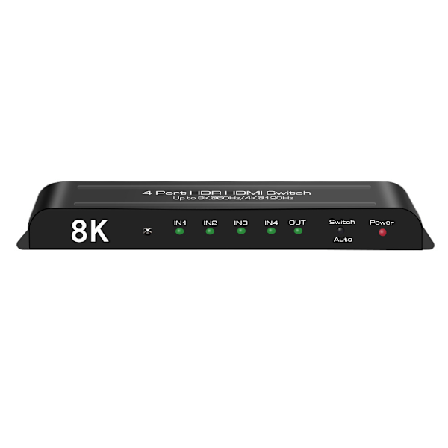 4K HDMI Switcher 4 in 1 Out - Svart