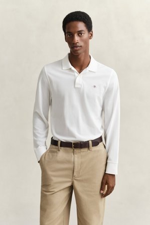 GANT Herren Langarm-Poloshirt (XL) Weiß