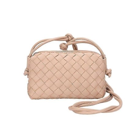 Kamera Väska i Läder med Dragkedja - Klassisk Vävd Väska Crossbody med Dragkedja