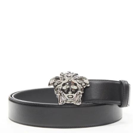 Versace Pre-owned, Pre-owned Leather belts Zwart, Dames, Maat:ONE Size