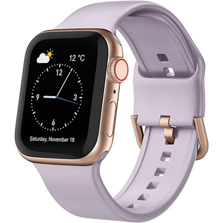 Apple Watch-armband i mjukt silikon, sportarmband, ersättningsarmband, lämplig för hela Iwatch-serien (lavendelgrå 38/40/41 mm)