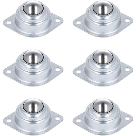 Kuleruller, pakke med 6 møbelruller, flate kulerullelager, kulerullemontert kuleoverføringslager, 2-hullsenheter for møbler, bagasje,