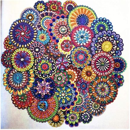 DIY 5D Diamantmaleri Specialformet Rhinestone, Mandala Blomst, Partiel Diamant Krystal Diamantmalerisæt