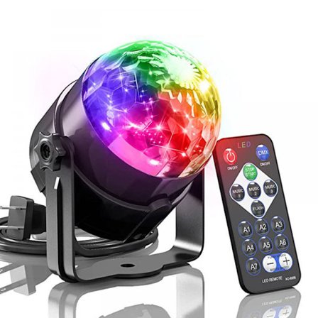 Discolampor 360° Rotation Ljudaktiverad Discokula Festlampor Med Fjärrkontroll - 3w Rgb Dynamisk Ljuseffekt 4m13ft Usb-kabel kompatibel Barn