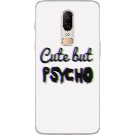 Kompatibel Mobilcover til OnePlus 6 Rainbow-farvet legetøjsfigur med et glad ansigt og farverige cirkler i en legesyg studieillustration