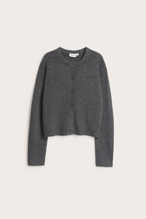 Kappahl | Hienoneuloksinen neuletakki | Tummanharmaa