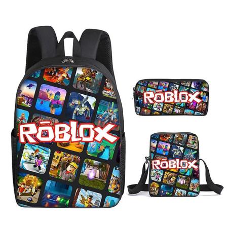 Roblox Skole Taske Tredelt Sæt Roblox Spil Ambient Mellemskole Elever Rygsæk Rygsæk Blyant Taske null-WELLNGS none