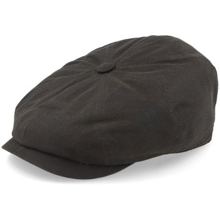 Stetson - Hatteras Waxed Organic Brown Flat Cap Flatcap Brown Cap - @ Hatstore
