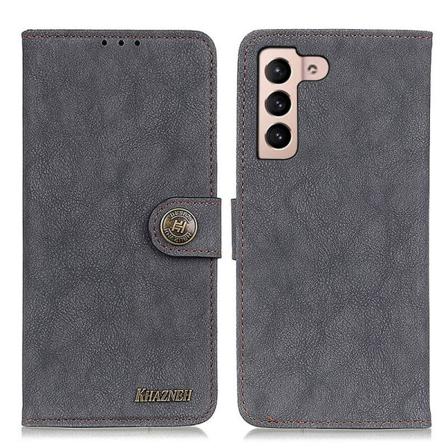 Khazneh Samsung Galaxy S22 Plus Fodral Retro Split Läder Svart