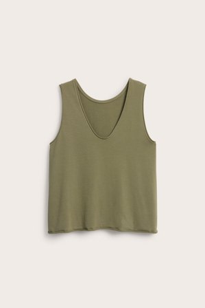 Kappahl | Singlet med v-hals | Kakigrønn