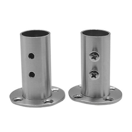 2 st Professionella Hållbara 2-Hålssvetsade Stålsocklar för Stång
