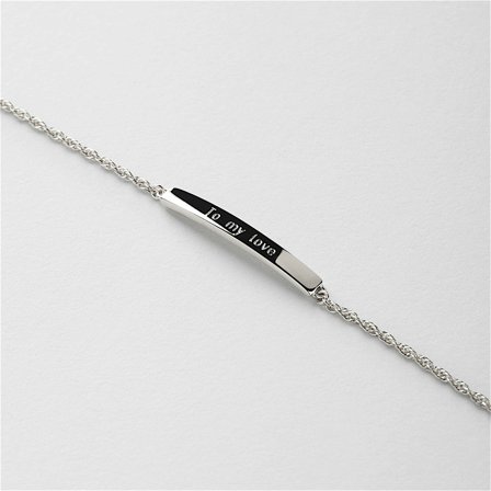 Nee Armband Gravyr - Sterling Silver - Safira