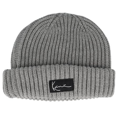 Karl Kani - Grå cuff Beanie - Signature Fisherman Grey Melange Cuff @ Hatstore