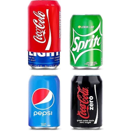 Dåseovertræk der ligner sodavand, silikone dåse sleeves, dåseomslag, passer til alle 355 ml (12 fl oz). (Assorteret - 4-pak) - God