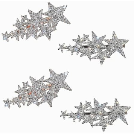 4 stjerne hårnåler Ville femtakkede stjerne hårnåler Elegante stjerne andnebbklemmer