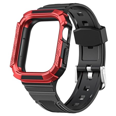 Apple Watch 40mm bi-color cover med urrem - Sort / Rød
