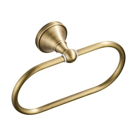 Handduksring, borstad brons, antik mässing oval handdukshållare