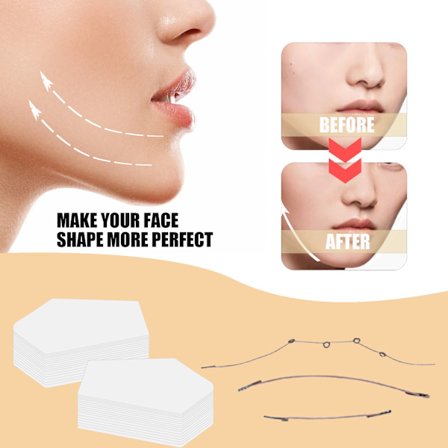 40 stk usynlig ansiktsteip V-formet tynne ansikts klistremerker