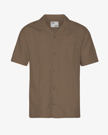 Linen Short Sleeved Shirt - Cedar Brown XL