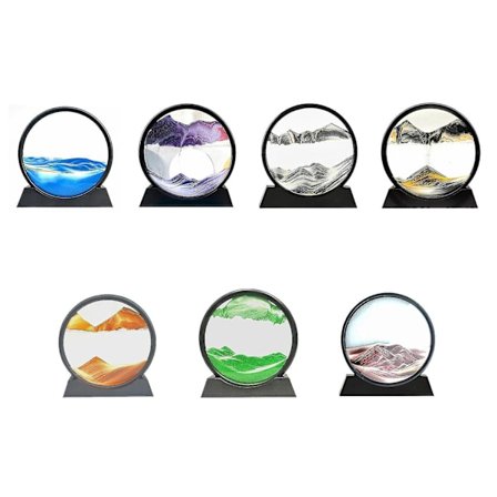 Bevegelig Sandkunstbilde Rundt Glass 3D Havlandskap