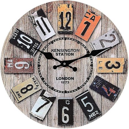 Puinen seinäkello 12 tuuman seinäkello Vintage-kello Moderni muotoilu Seinäkello Suuri seinäkello Hiljainen (FMY)