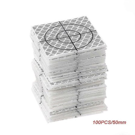 100 stk Reflektorark Reflekterende Tape Mål Totalstasjon - 50mm