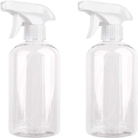 500ML Tom Sprayflaske, 2-pakning Tom Sprayflaske i Plast med Pumpe, Transparent
