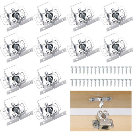 12 kappaleen pakkaus kaksoisrullalukkoja kaapin oven salpaan, kaapin oven salvat salvat ruostumattoman teräksen oville oven salvat